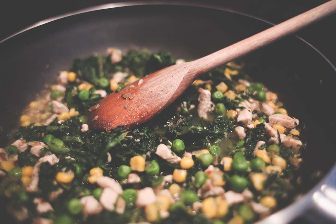 Healthy pea, spinach and chicken recipe